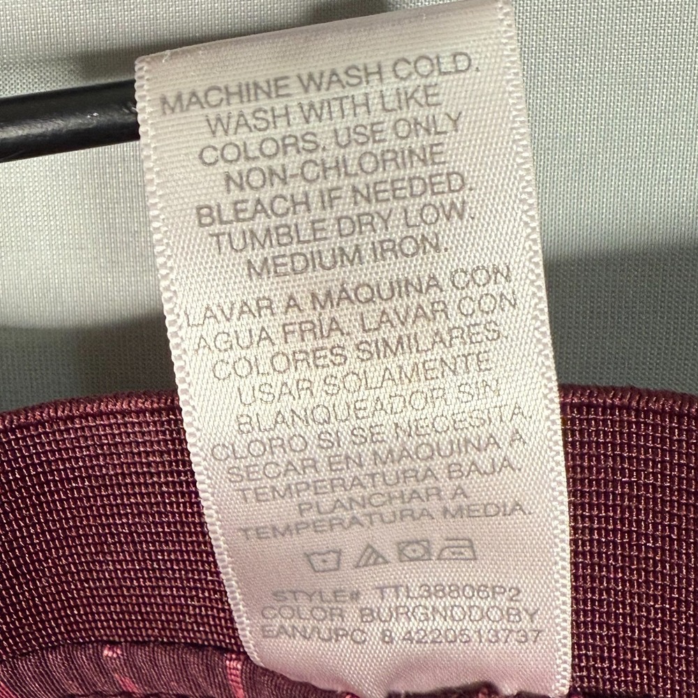 Time and‎ Tru Pants Women's 18 36x28" Burgundy w/Pink Stretch Zipper Pockets - Picture 4 of 7